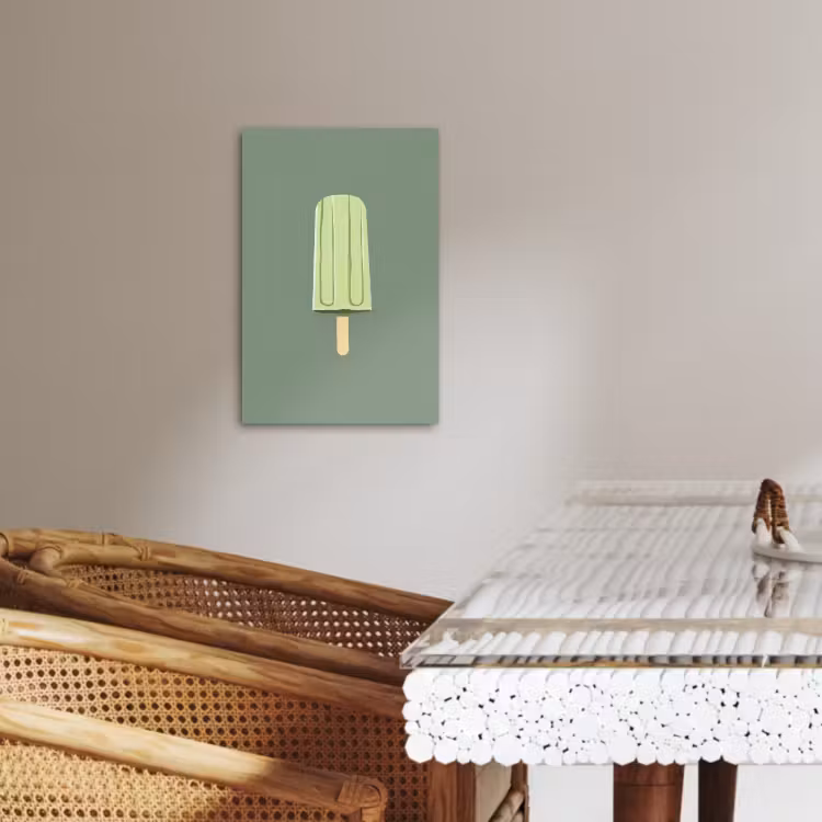 Canvas schilderij - Groen - Waterijsje - Stokje - Illustratie — 5