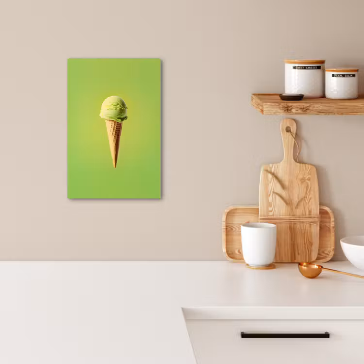 Canvas schilderij - Hoorntje - Schepijs - Groen — 3