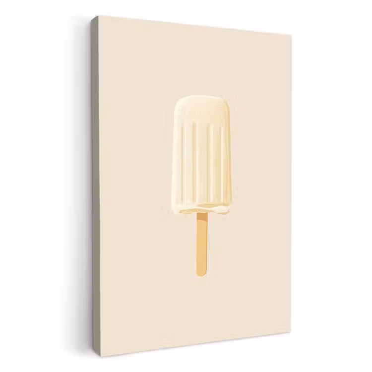 Canvas schilderij - Minimalistisch - Waterijsje - Stokje - Beige — 1