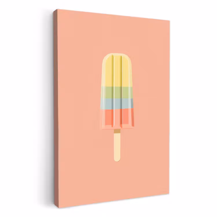 Canvas schilderij - Waterijsje - Pasteltinten - Minimalistisch — 2
