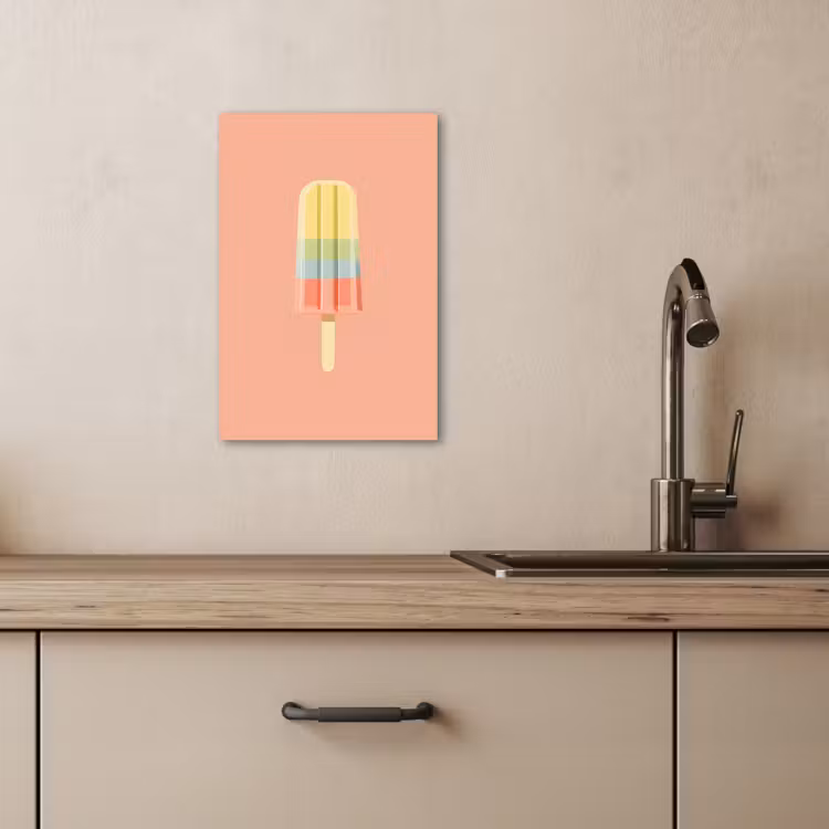 Canvas schilderij - Waterijsje - Pasteltinten - Minimalistisch — 3