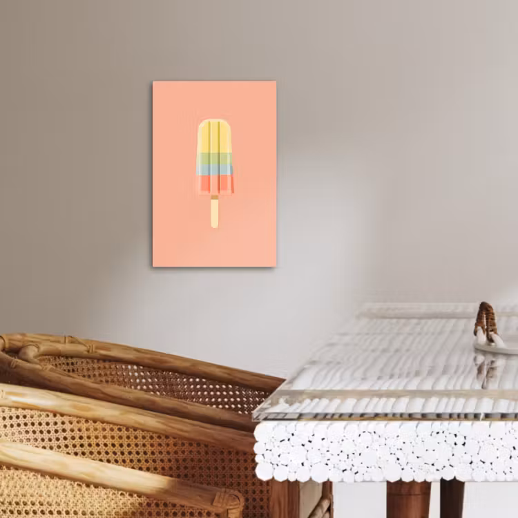 Canvas schilderij - Waterijsje - Pasteltinten - Minimalistisch — 5