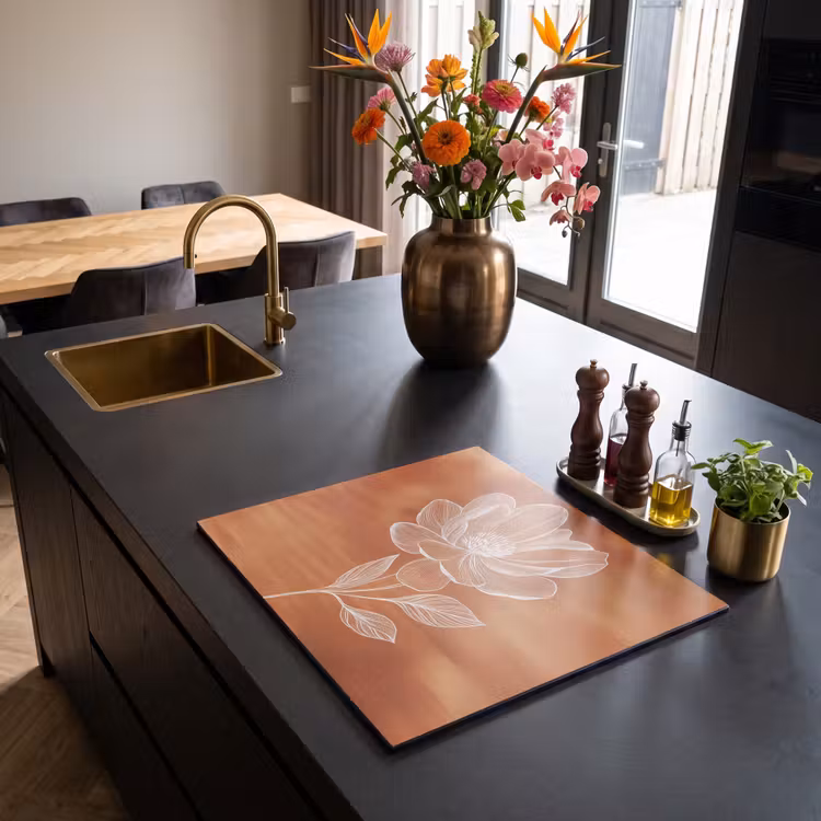Inductie beschermer - Bloem - Minimalistisch - Wit — 2