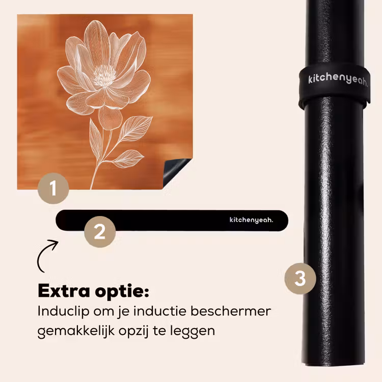Inductie beschermer - Bloem - Minimalistisch - Wit — 8