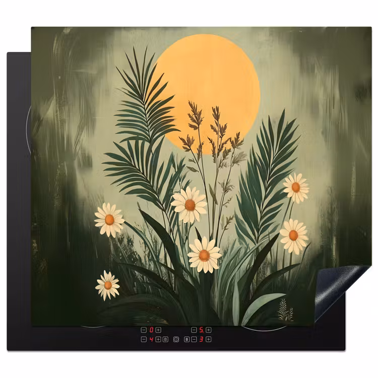 Inductie beschermer - Bloemen - Bladeren - Zon - Groen — 1