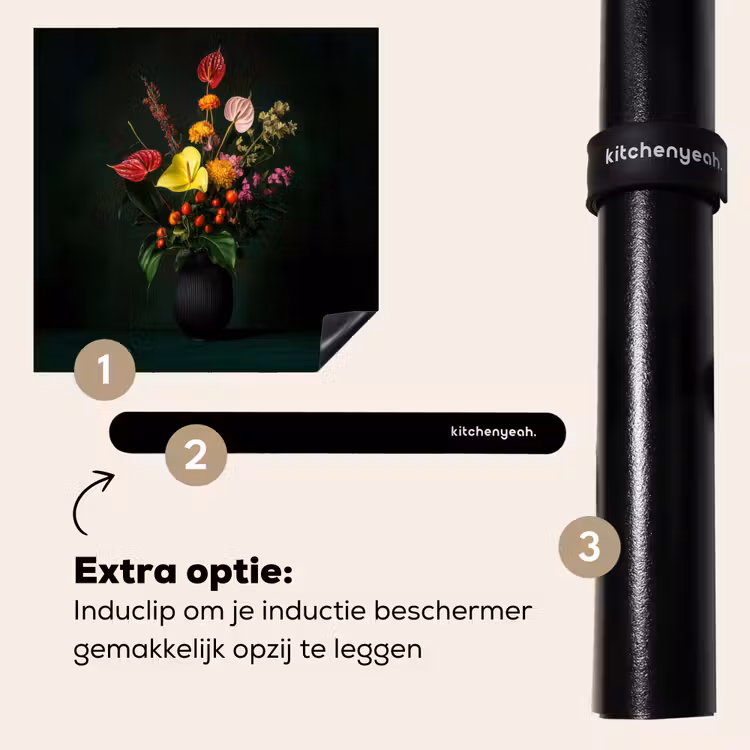 Inductie beschermer - Bloemen - Vaas - Zwart — 8