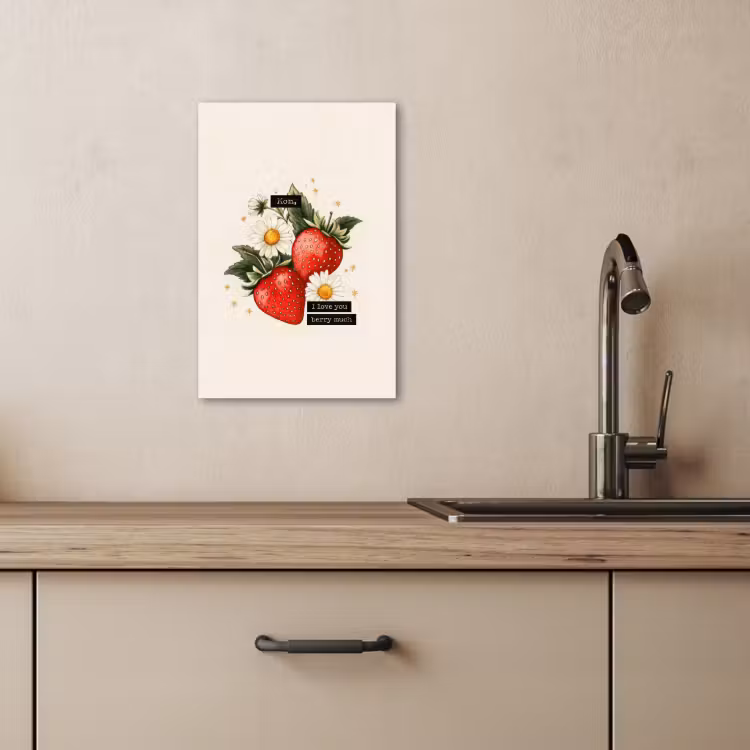 Canvas schilderij - Aardbeien - Madeliefjes - Quote - Sterretjes — 5