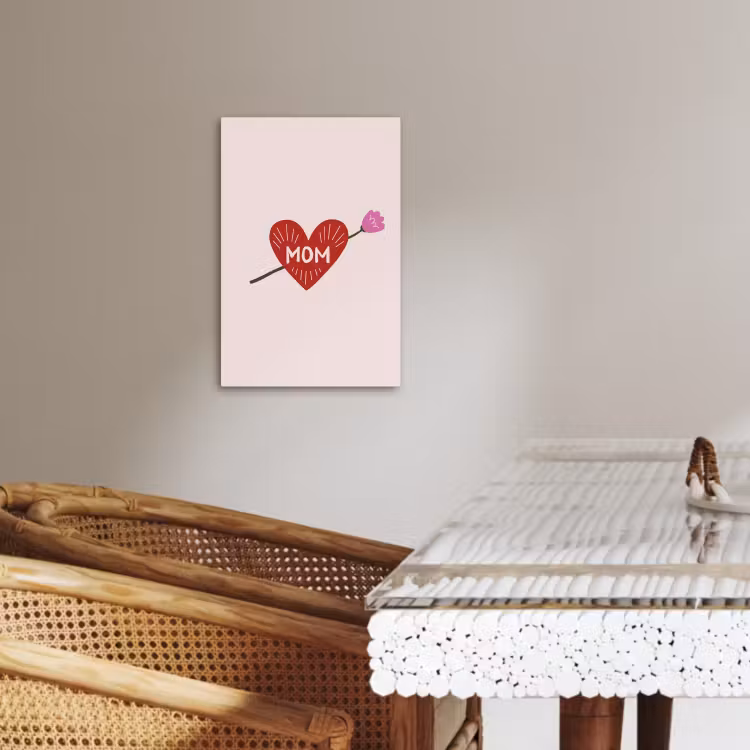 Canvas schilderij - Hart - Rood - Bloem - Moeder — 5