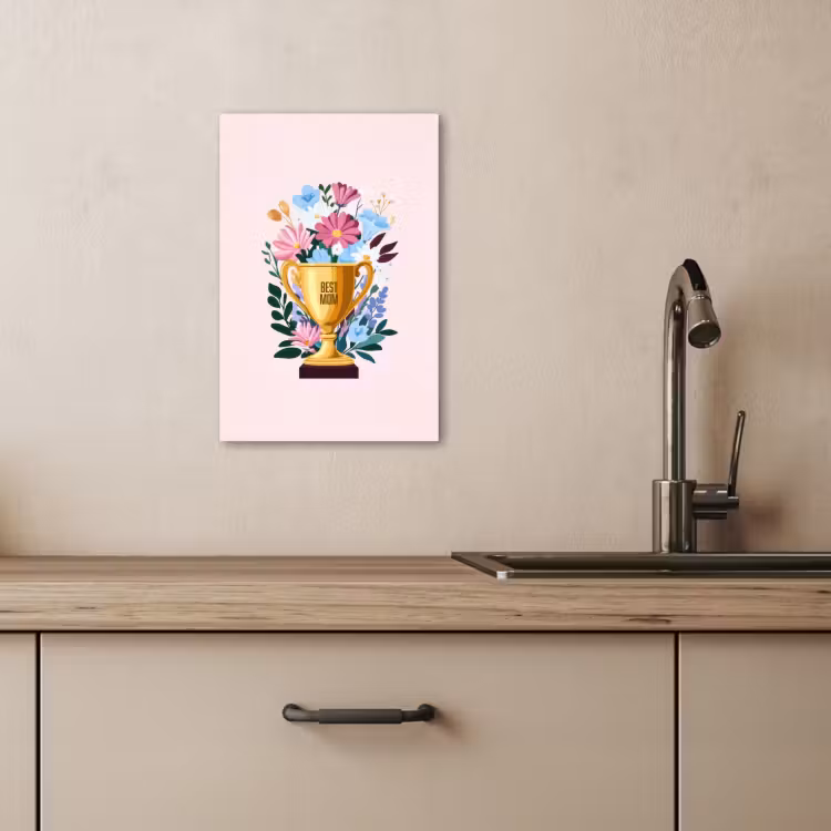 Canvas schilderij - Trofee - Best Mom - Bloemen - Kleurrijk — 3