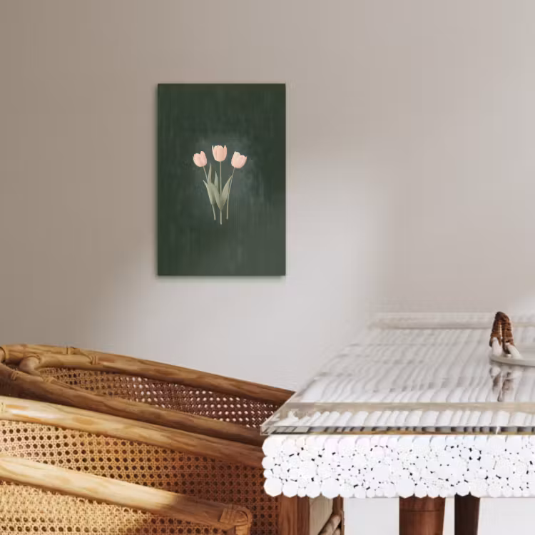 Canvas schilderij - Tulpen - Liefde - Donkergroen — 5