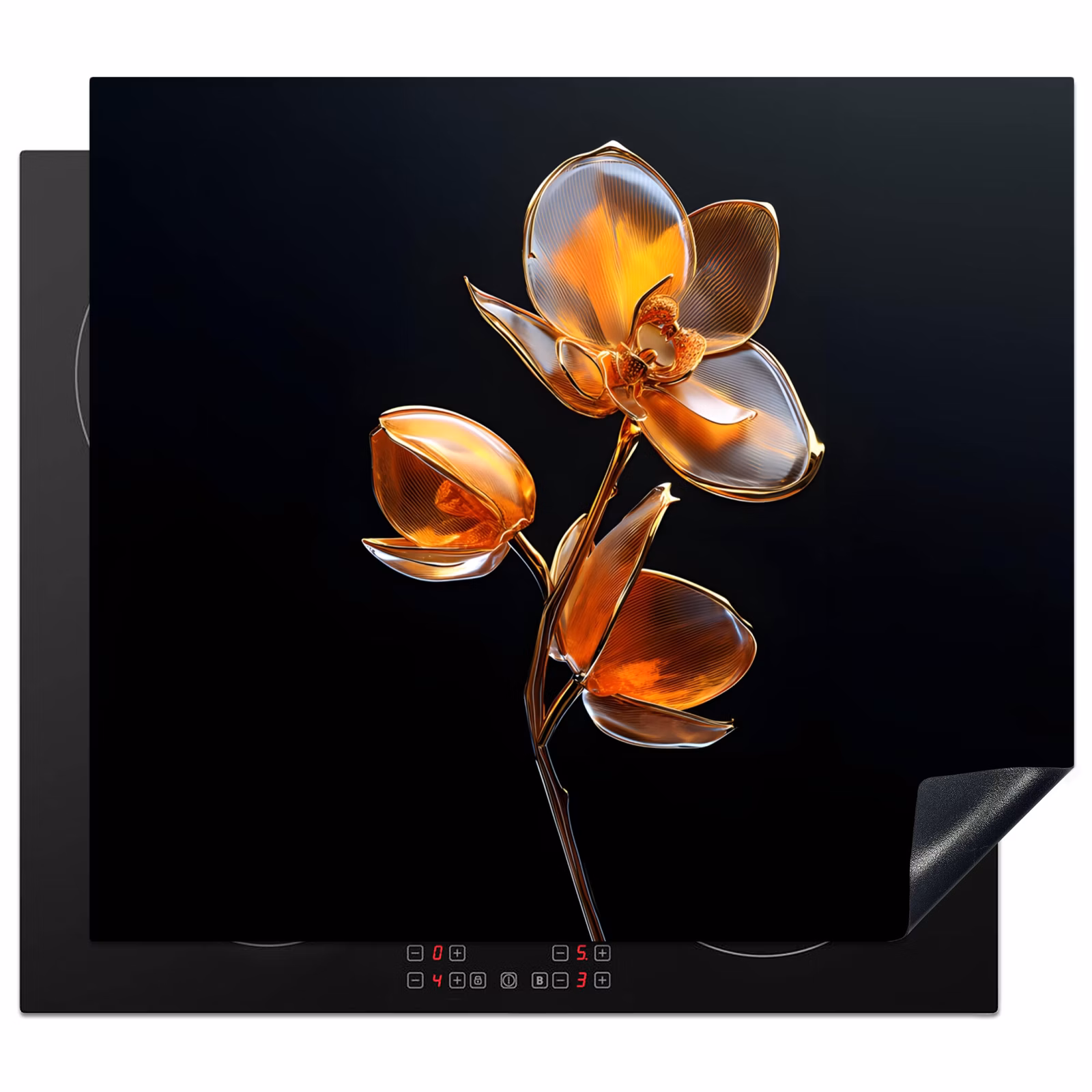 Inductie beschermer - Bloem - Orchidee - Oranje — 1