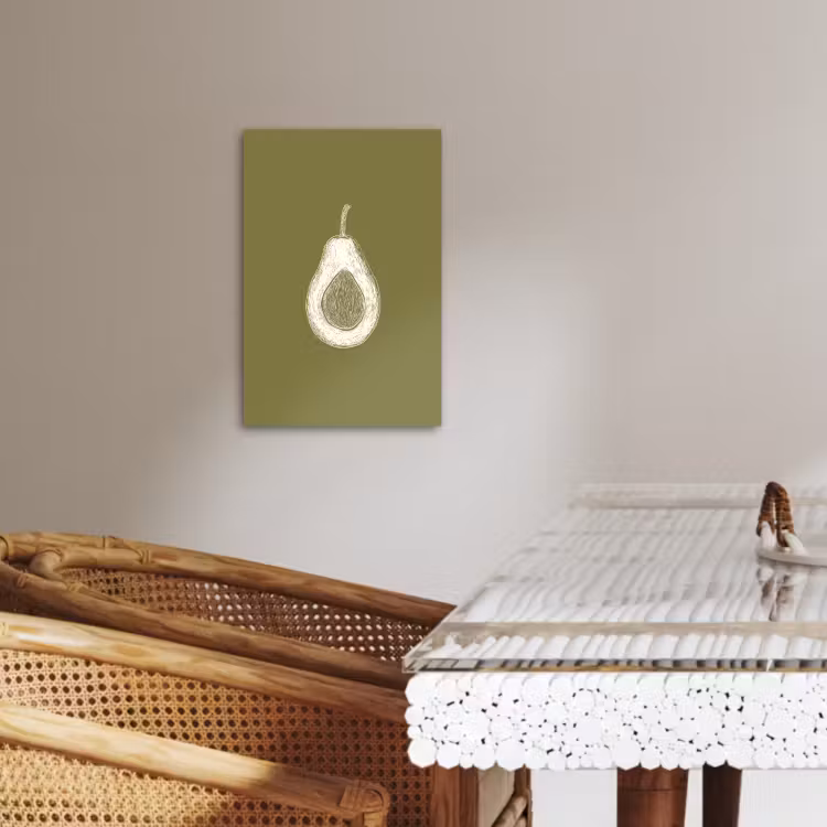 Canvas schilderij - Avocado - Minimalistisch - Illustratie - Groen — 1
