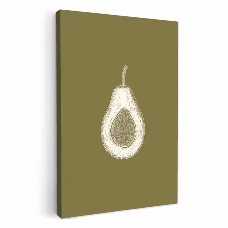 Canvas schilderij - Avocado - Minimalistisch - Illustratie - Groen — 3