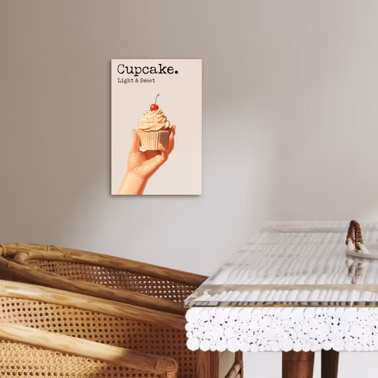 Canvas schilderij - Cupcake - Zoet - Kers — 3