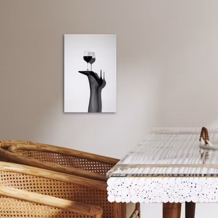 Canvas schilderij - Hak - Wijn - Minimalistisch - Zwart — 3