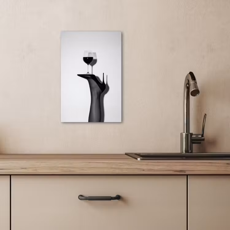 Canvas schilderij - Hak - Wijn - Minimalistisch - Zwart — 4