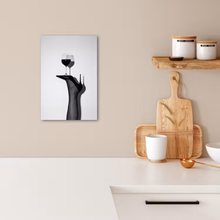 Canvas schilderij - Hak - Wijn - Minimalistisch - Zwart — 5