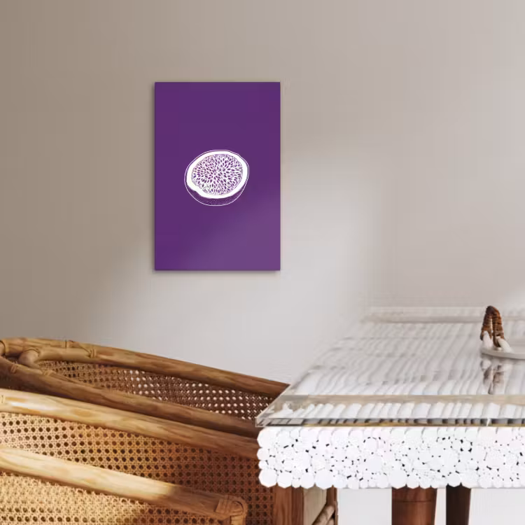 Canvas schilderij - Passievrucht - Zaadjes - Paars - Minimalistisch — 5