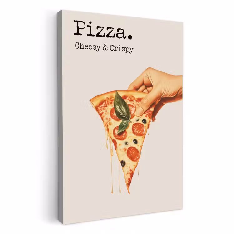 Canvas schilderij - Pizza - Kaas - Pepperoni — 2