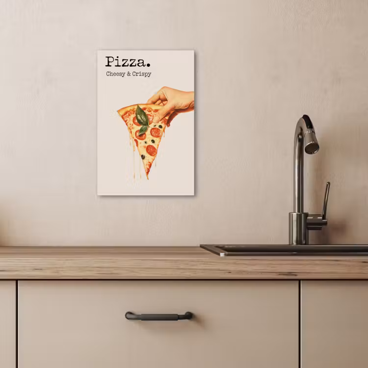 Canvas schilderij - Pizza - Kaas - Pepperoni — 3