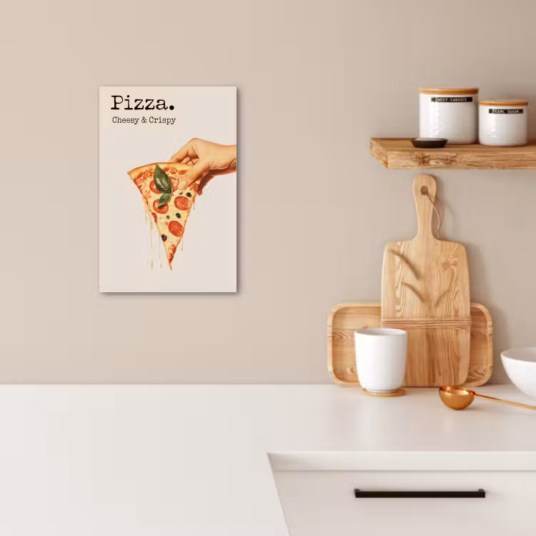 Canvas schilderij - Pizza - Kaas - Pepperoni — 4