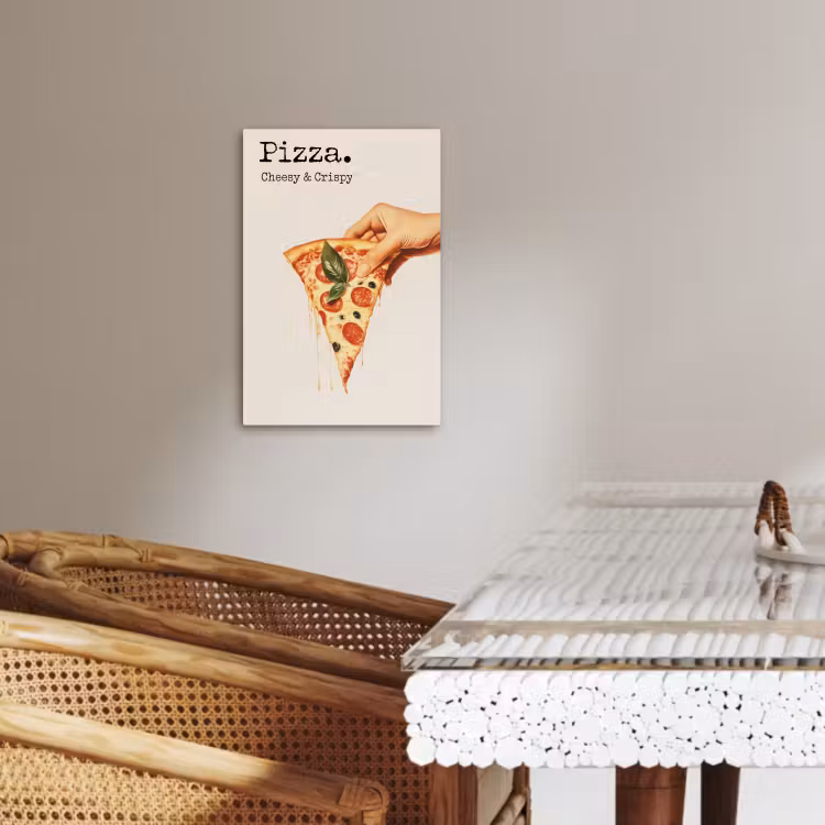 Canvas schilderij - Pizza - Kaas - Pepperoni — 5