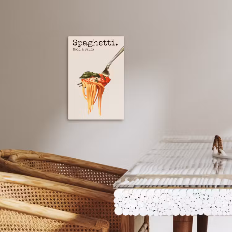 Canvas schilderij - Spaghetti - tomatensaus - Parmezaanse kaas — 3