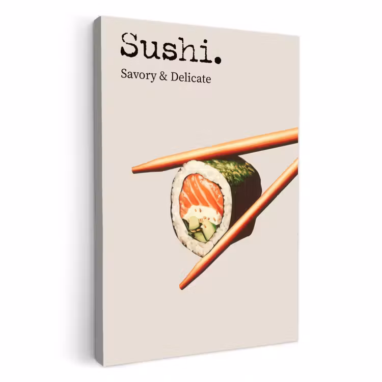 Canvas schilderij - Sushi - Zalm - Rijst - Japans — 2