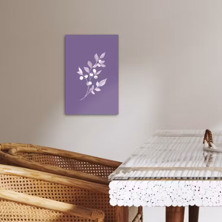 Canvas schilderij - Tak - Sierlijk - Bladeren - Minimalistisch — 1