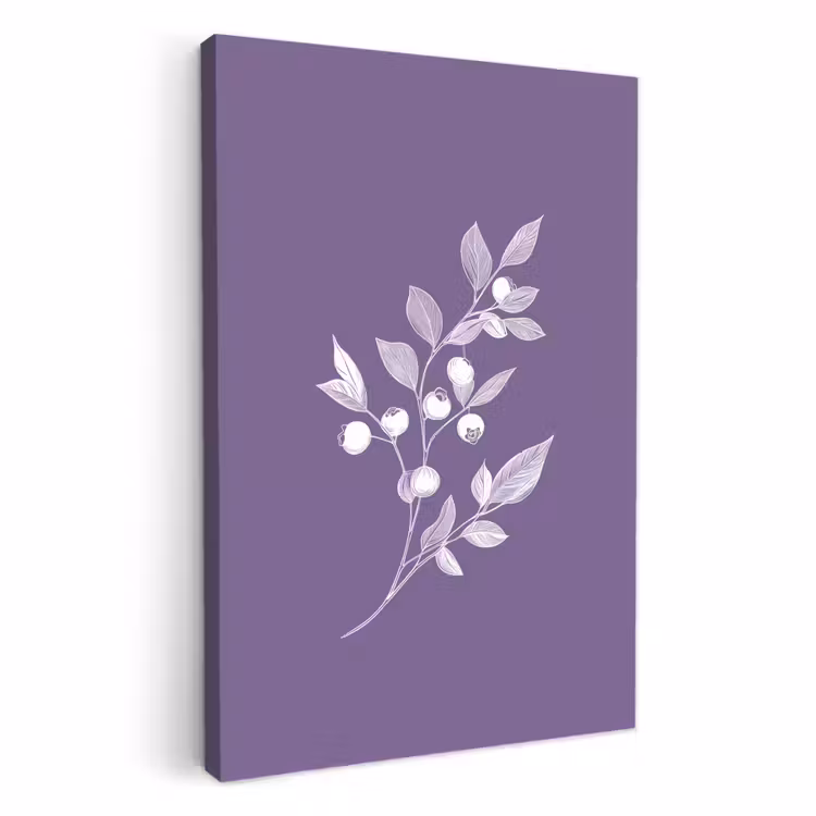 Canvas schilderij - Tak - Sierlijk - Bladeren - Minimalistisch — 3