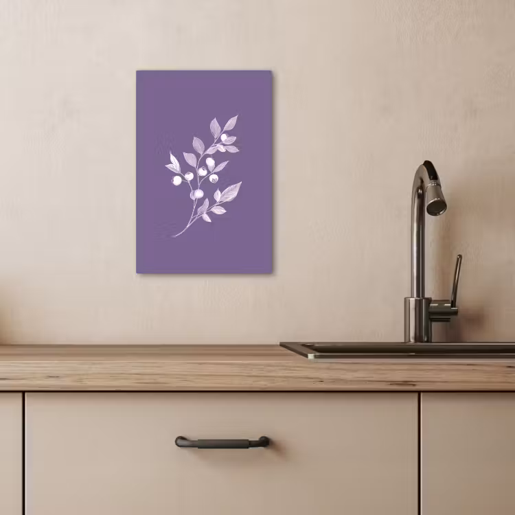 Canvas schilderij - Tak - Sierlijk - Bladeren - Minimalistisch — 5