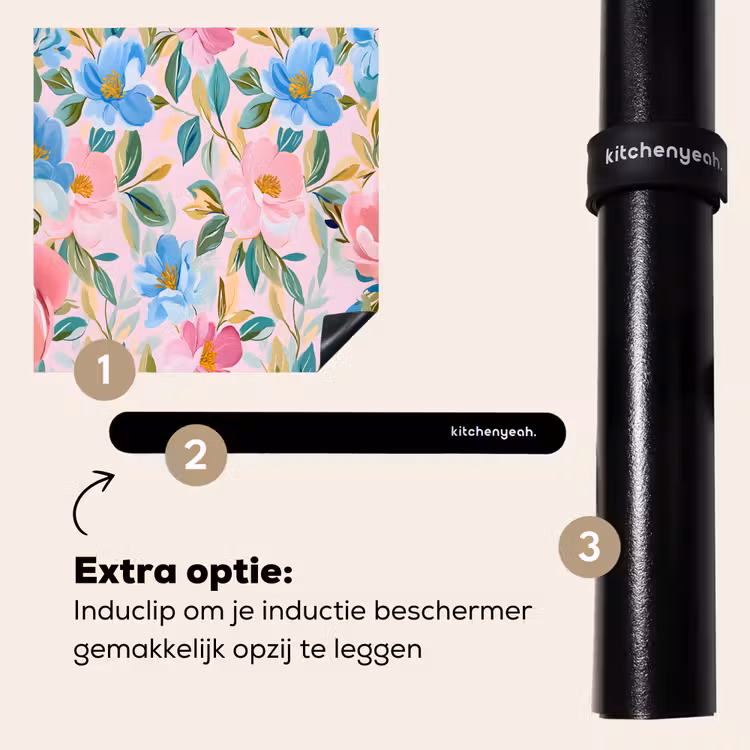 Inductie beschermer - Blauw - Roze - Bloemen — 8