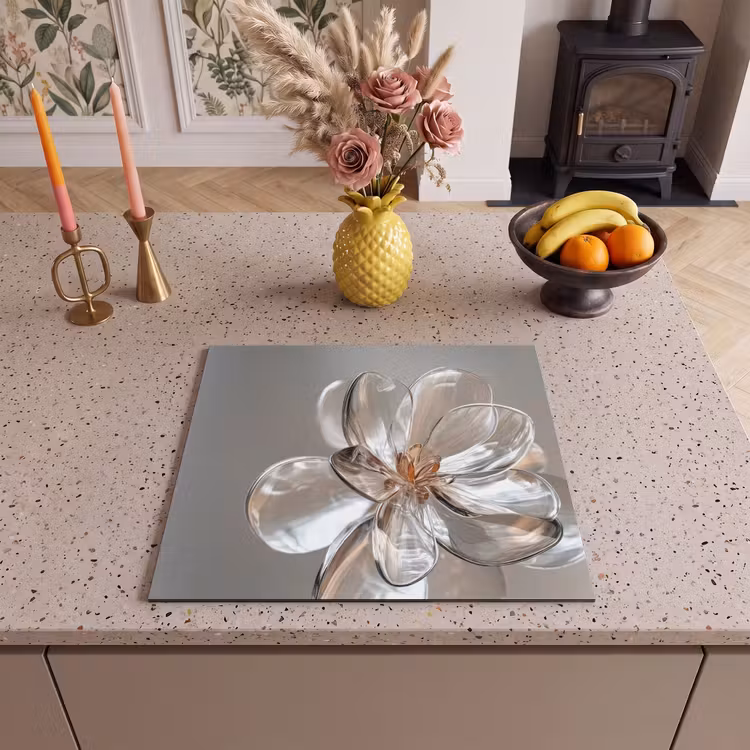 Inductie beschermer - Bloem - Glazen - Doorzichtig — 3