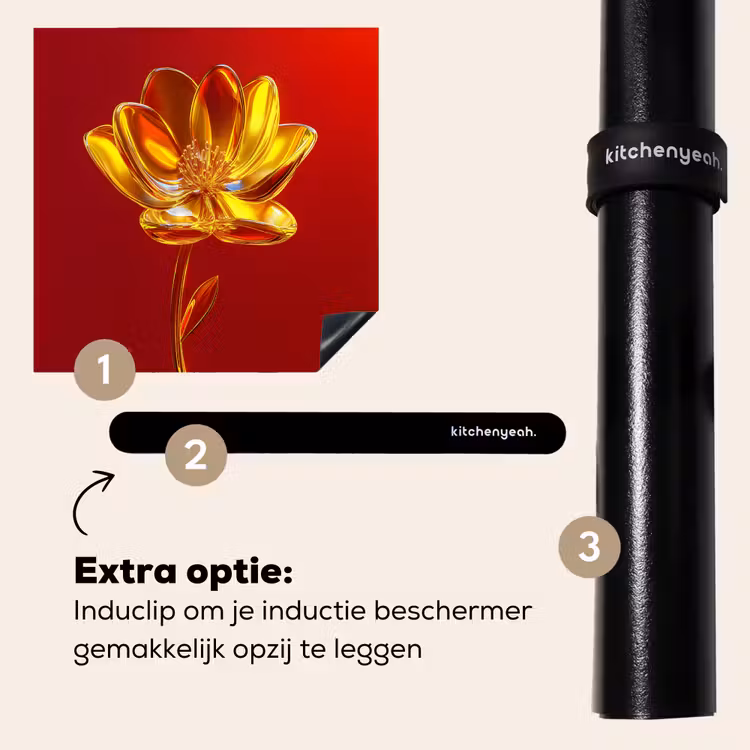 Inductie beschermer - Bloem - Goud - Glazen — 8