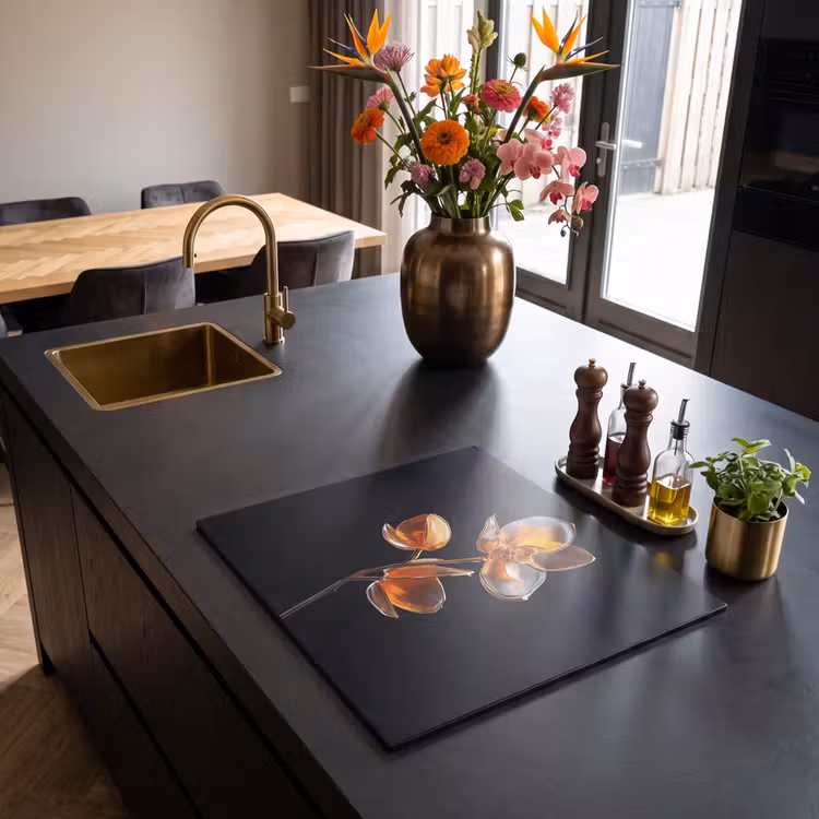 Inductie beschermer - Bloem - Orchidee - Oranje — 2