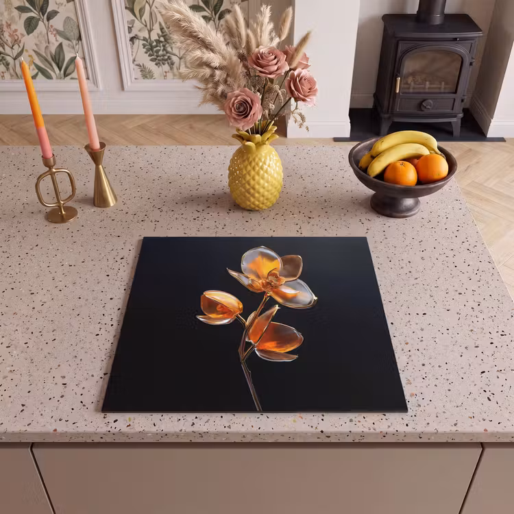 Inductie beschermer - Bloem - Orchidee - Oranje — 3