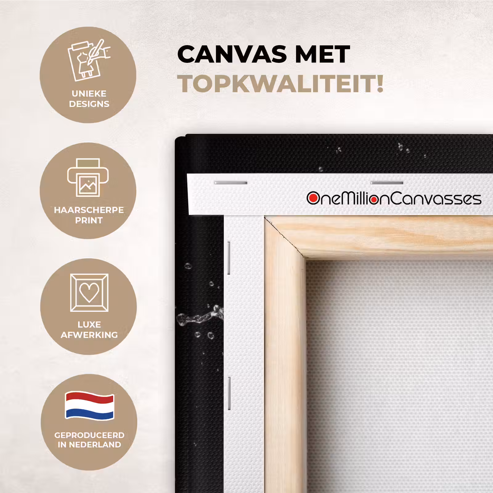Canvas schilderij - Whickyglazen - Ijs - Spetters - Zwart — 1