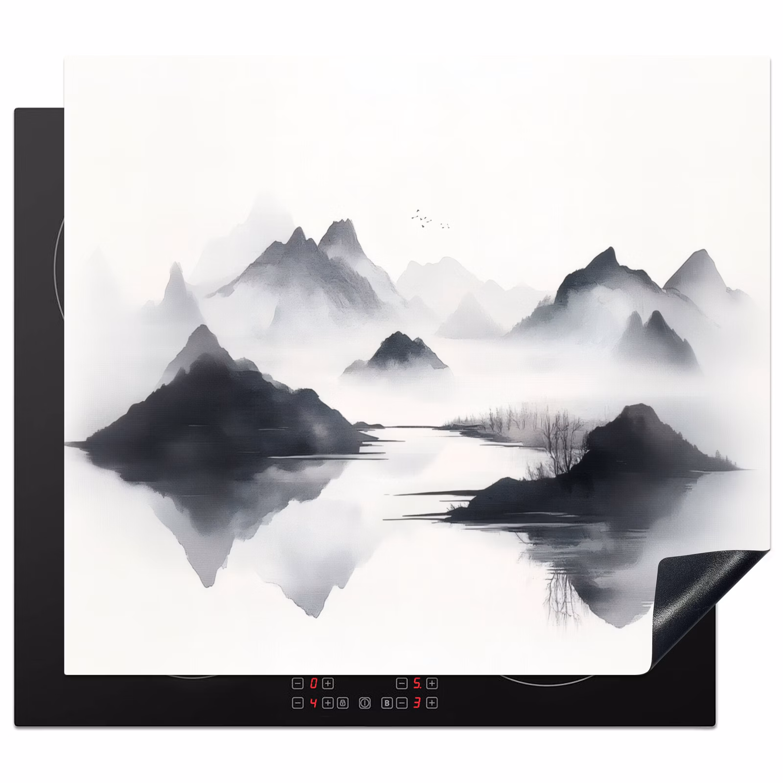 Inductie beschermer - Bergen - Mistig - Water - Wit — 1