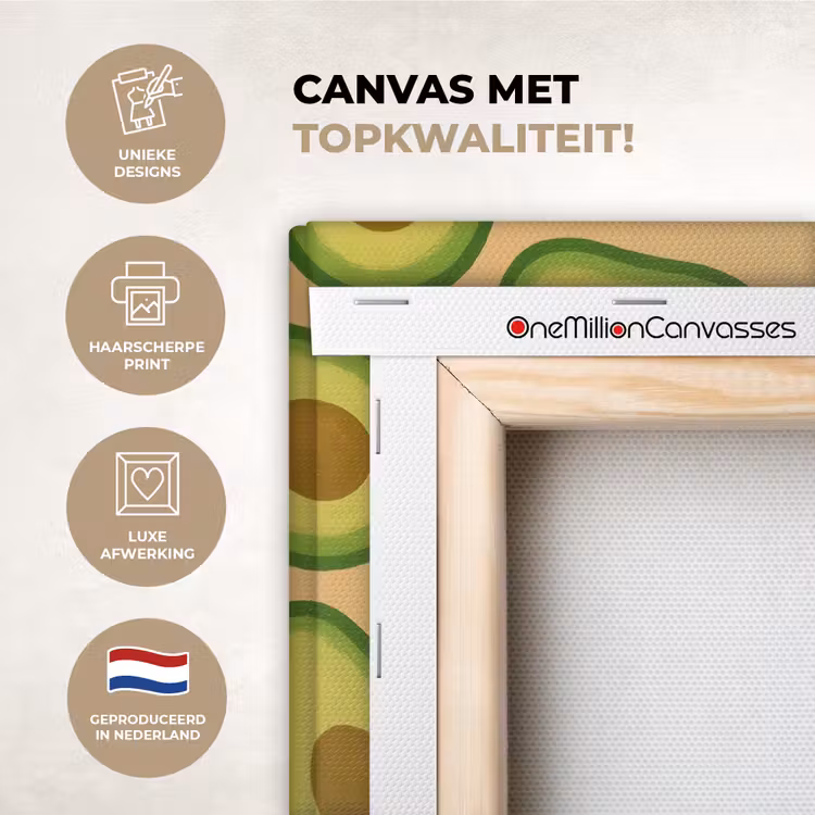 Canvas schilderij - Avocado - Patroon - Groen - Pit — 2