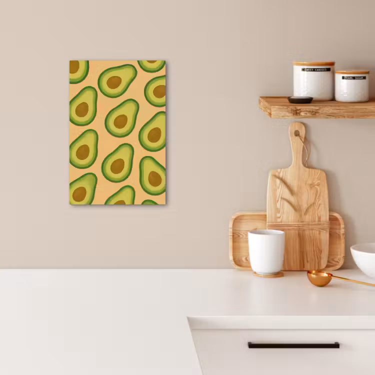 Canvas schilderij - Avocado - Patroon - Groen - Pit — 3