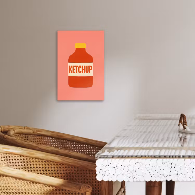 Canvas schilderij - Ketchup - Fles - Rood - Minimalistisch — 5