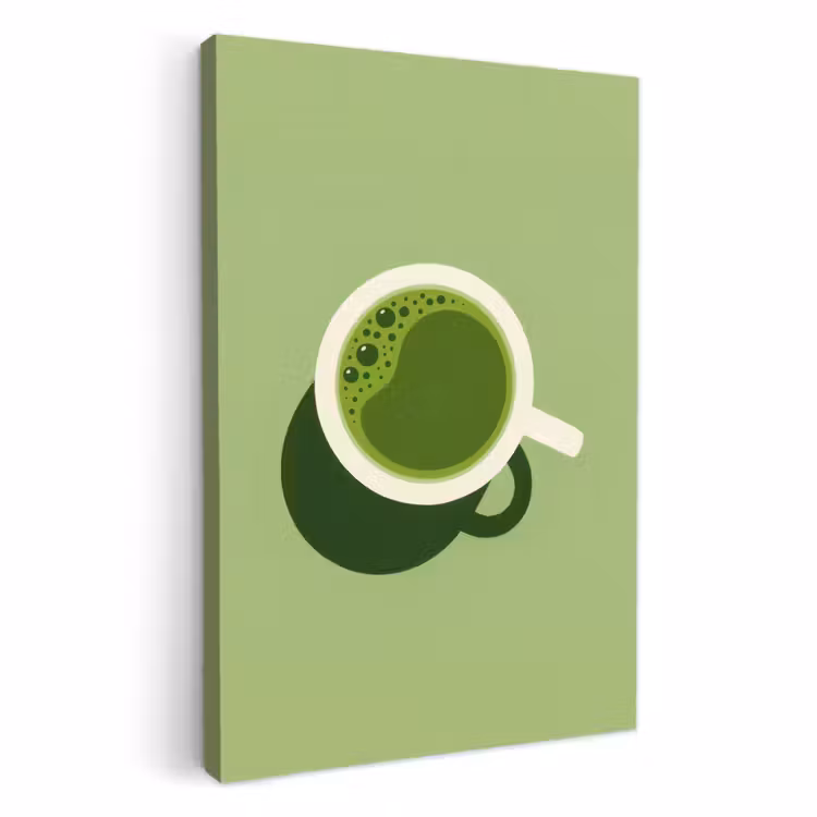 Canvas schilderij - Minimalistisch - Kopjes - Matcha -Groen — 3