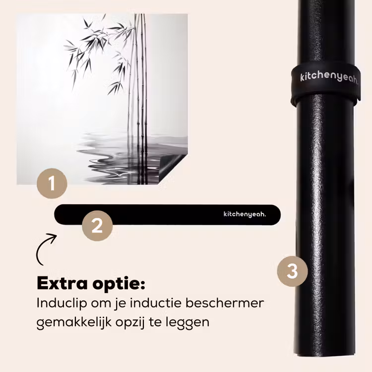 Inductie beschermer - Bamboestammen - Water - Minimalistisch - Wit — 8