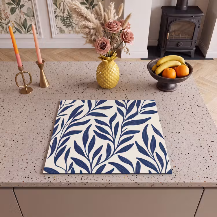 Inductie beschermer - Bladeren - Klimop - Donkerblauw — 3