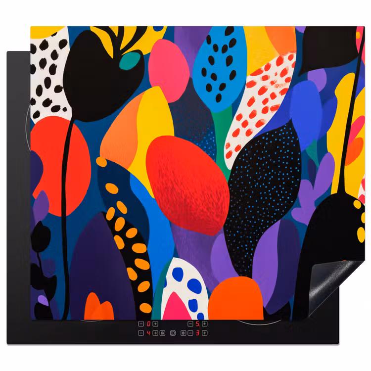 Inductie beschermer - Bloemen - Bladeren - Abstract - Rood — 1