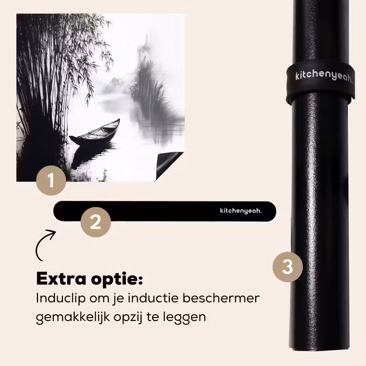 Inductie beschermer - Boot - Rivier - Bamboe - Wit — 8