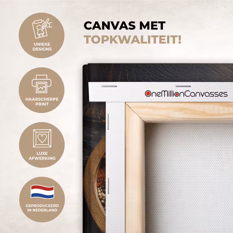 Canvas schilderij - Houten - Hart - Kleurrijke - Specerijen — 2