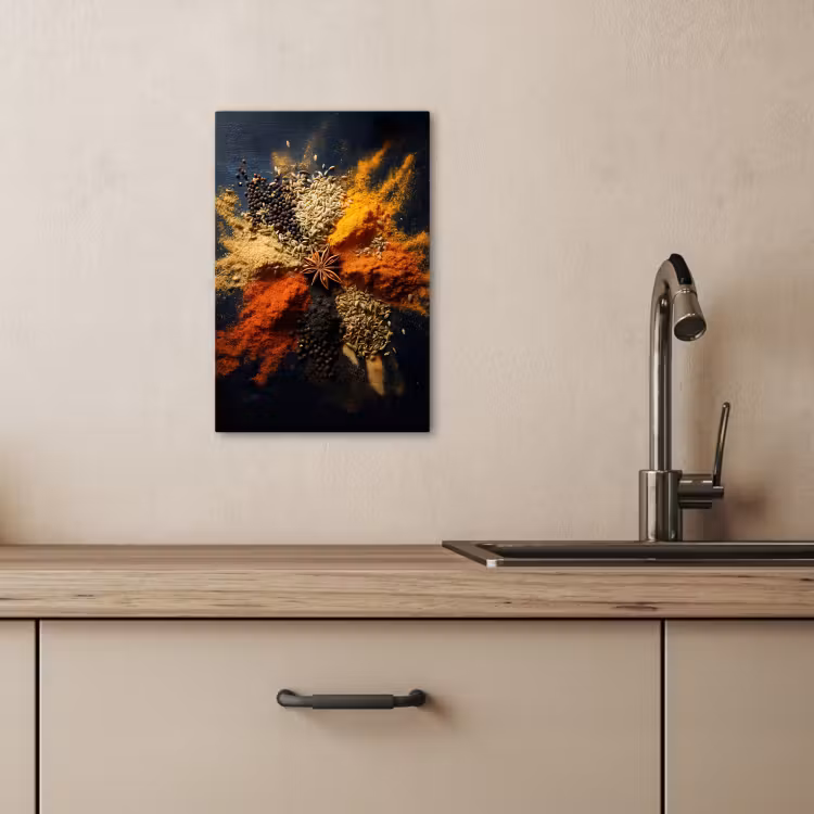 Canvas schilderij - Specerijen - Explosie - Oranje — 1