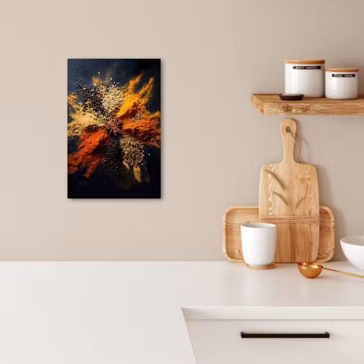 Canvas schilderij - Specerijen - Explosie - Oranje — 4