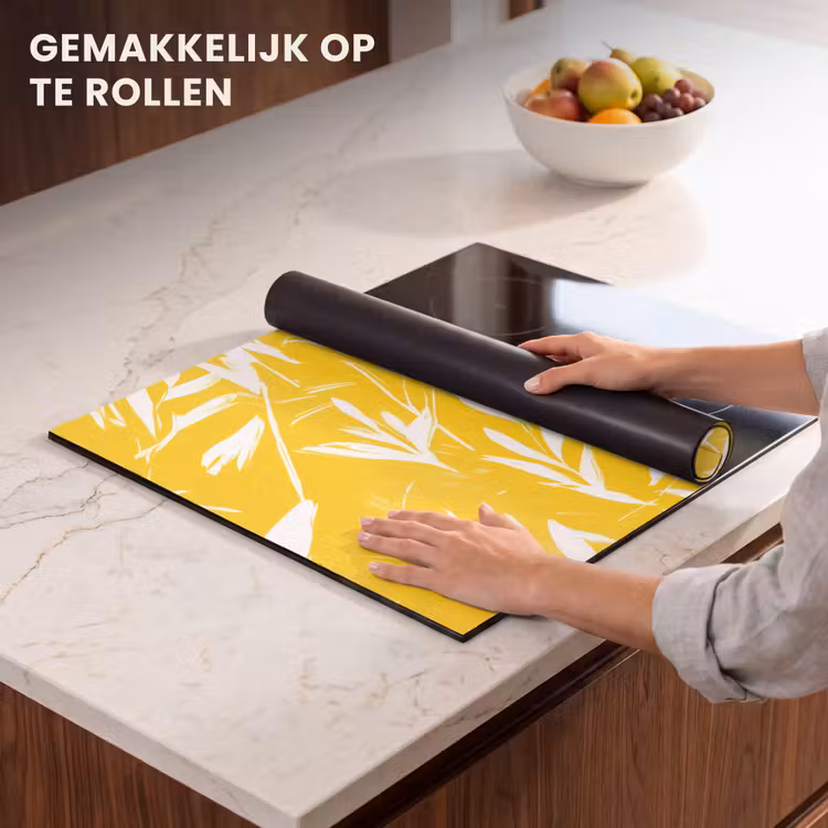 Inductie beschermer - Abstract - Bladeren - Geel - Penseelstreken — 7